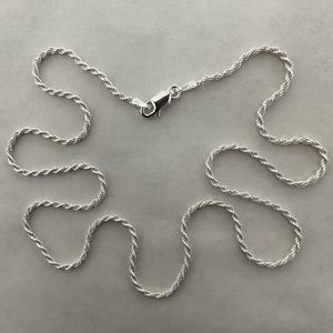 925 Silver 18” necklace 2mm rope chain unisex